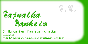 hajnalka manheim business card